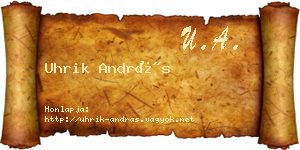 Uhrik András névjegykártya